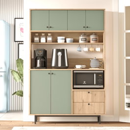 Hanah Home Armario Multiusos RE5-SY Roble y Verde